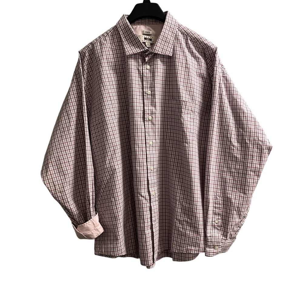 Joseph Abboud Shirt Purple Plaid Button Down Pink Check Flip Cuff Mens 3X Easter